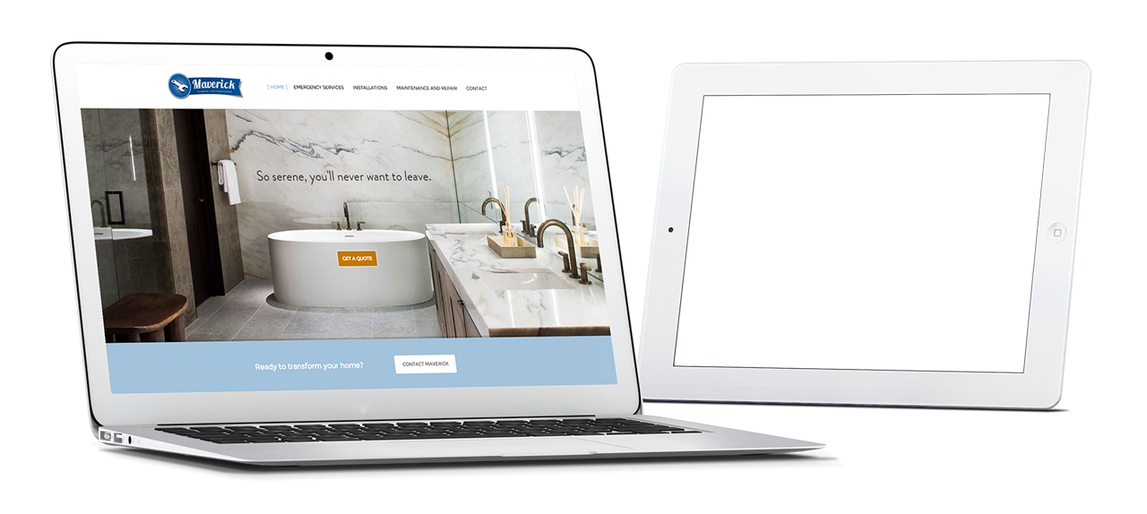 Maverick website on laptop and tablet